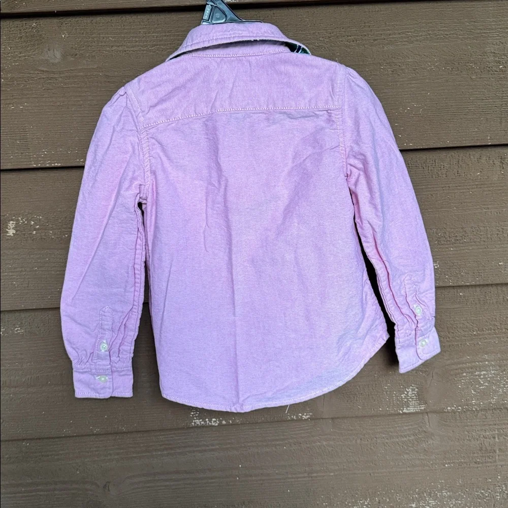 Ralph Lauren Pink Button Down Shirt with Satin Collar Detail size 4
